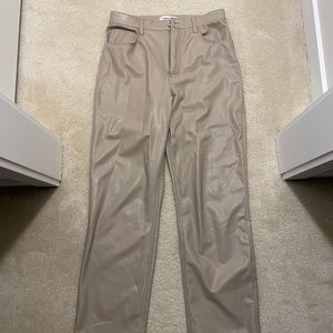 Abercrombie Tan Leather pants.